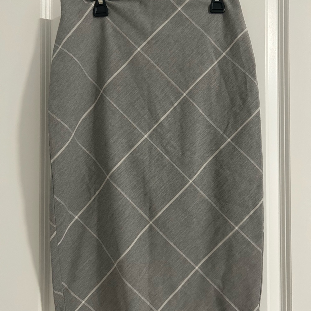 Express Gray Checkered Pencil Skirt